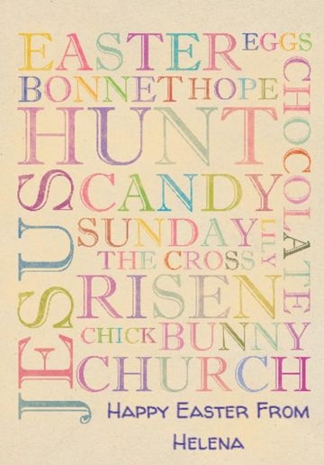 Typographic Easter Related Greetings Easter Card