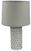 White Beveled Lamp And Shade 38cm