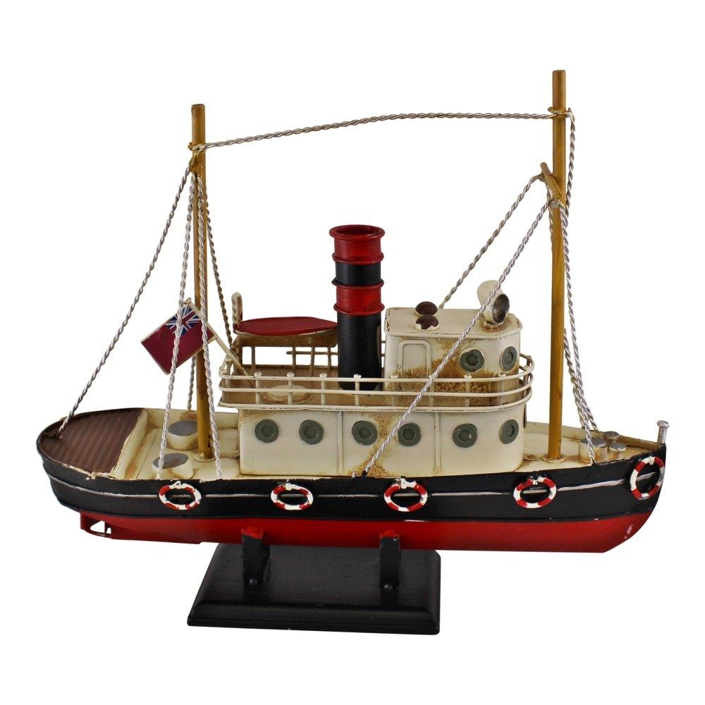 Vintage Style Metal Ship Ornament