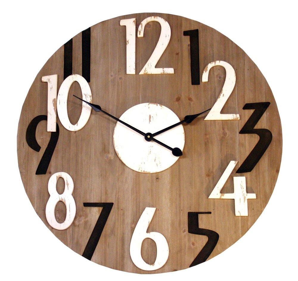 Black and White Numbered Wooden Clock