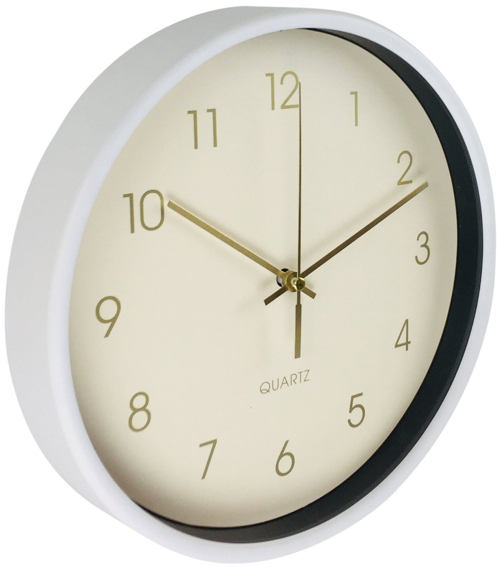 Round Wall Clock In White 25cm