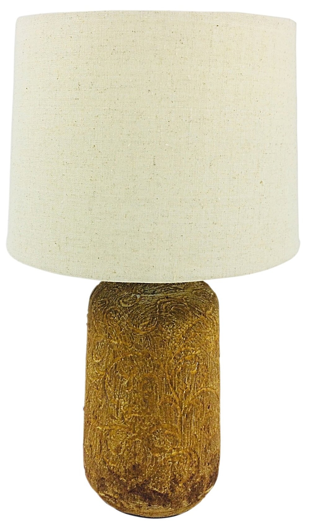 Golden Brown Distressed Lamp And Shade 38cm
