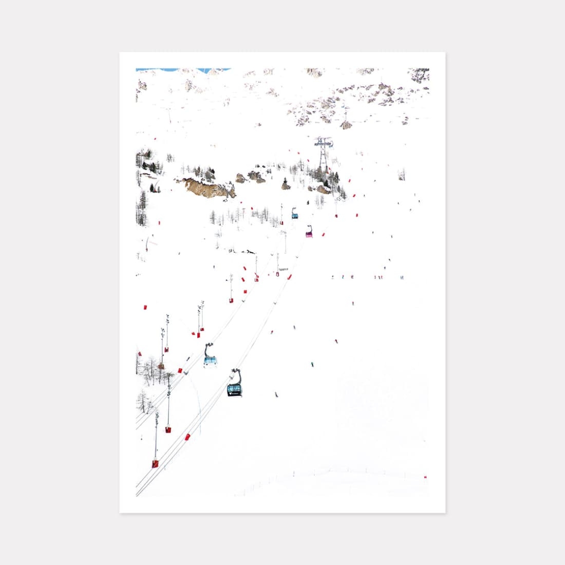 Val D’isere Bubbles Mountain Art Print, A3 (42cm x 29.7cm) unframed print – Powderhound