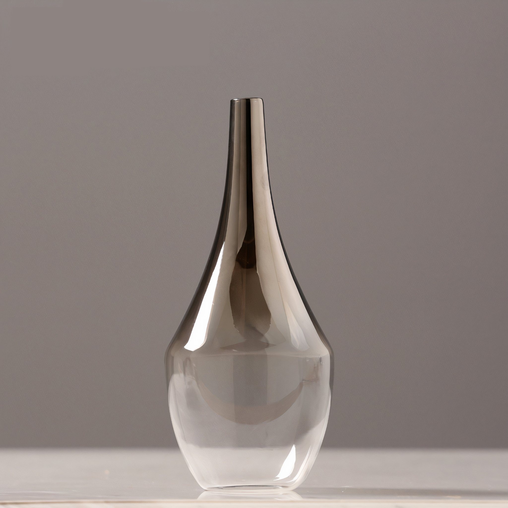 Gradient Vases – Style A – Silver / Clear – Glass – The Trouvailles