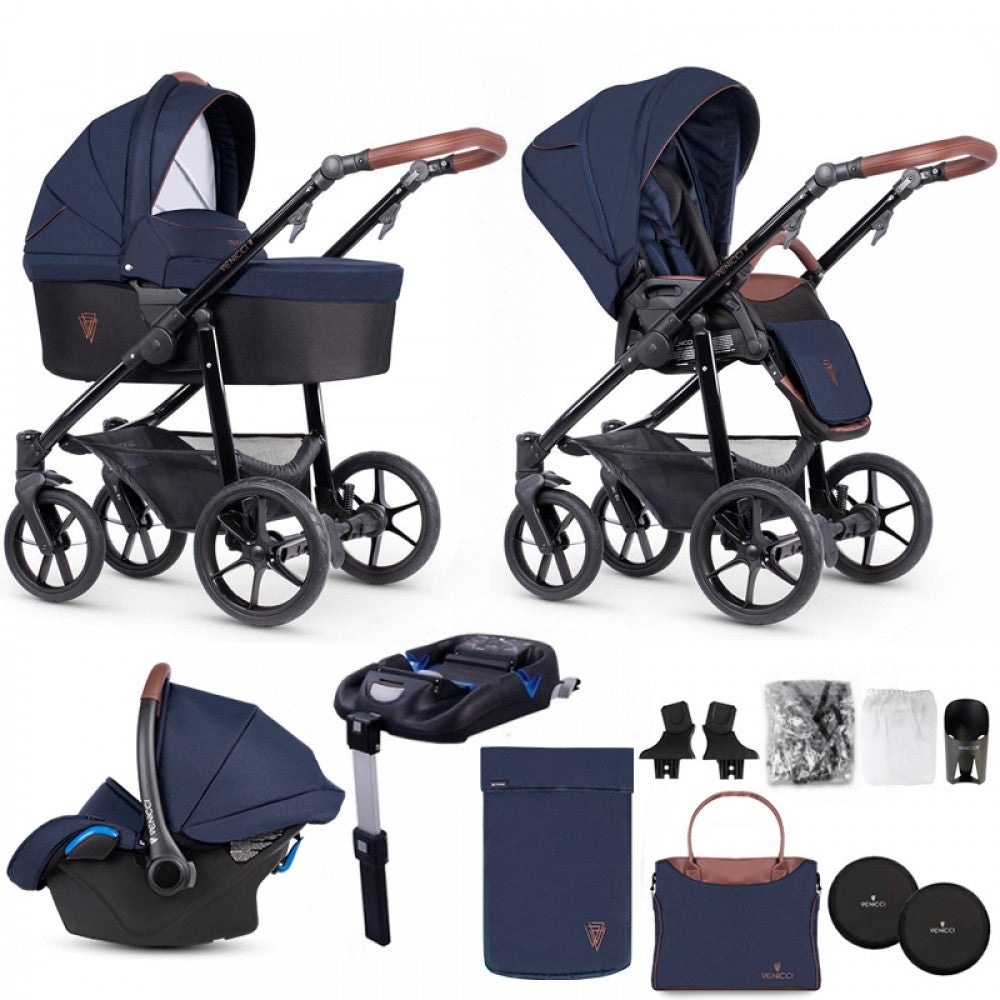 Venicci Gusto 2.0 Prestige Edition 3 in 1 Travel System & Isofix Base- Azzurro – For Your Baby