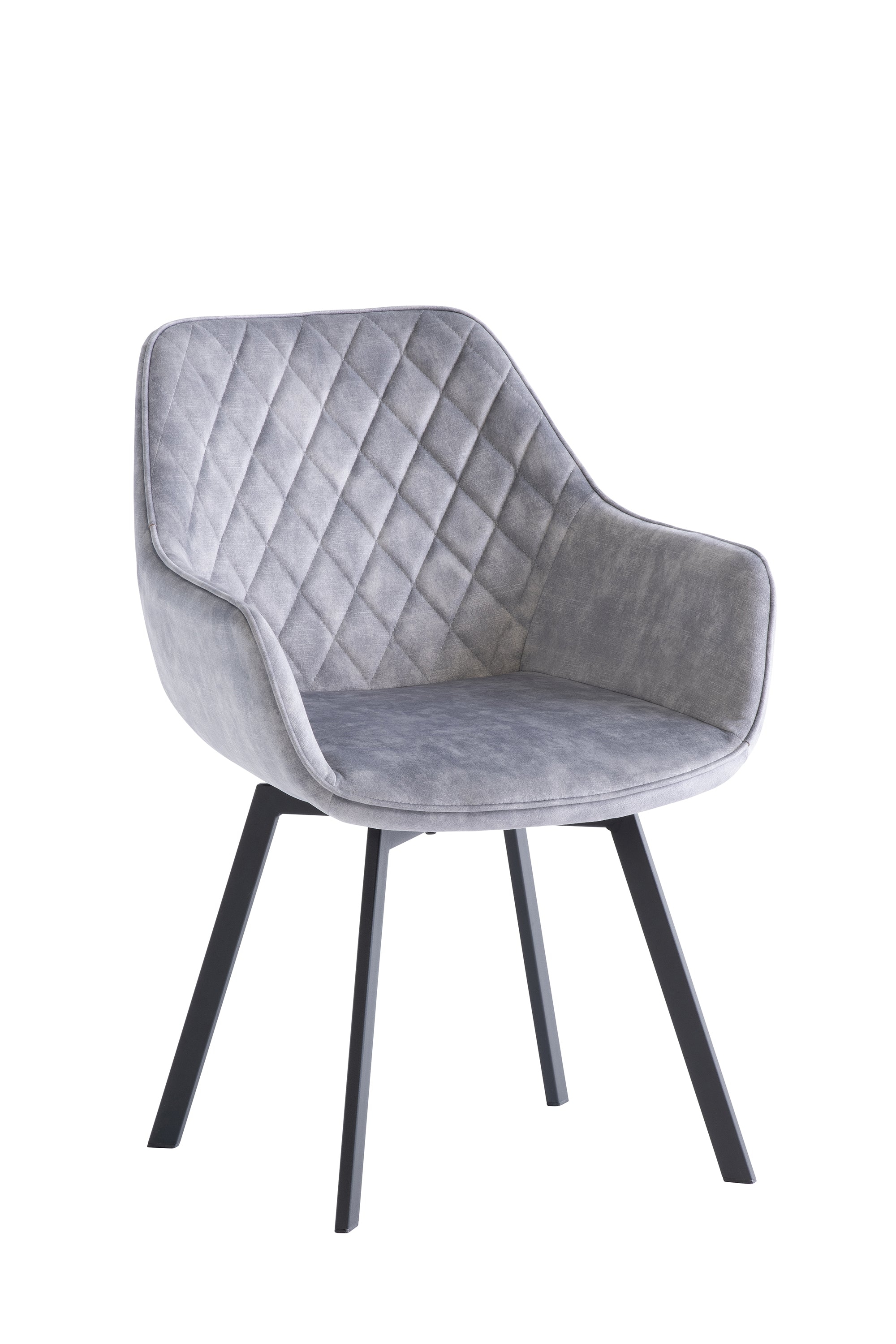 Viola Velvet Fabric 360 Swivel Dining Chair (Pairs), Silver – Lc Living