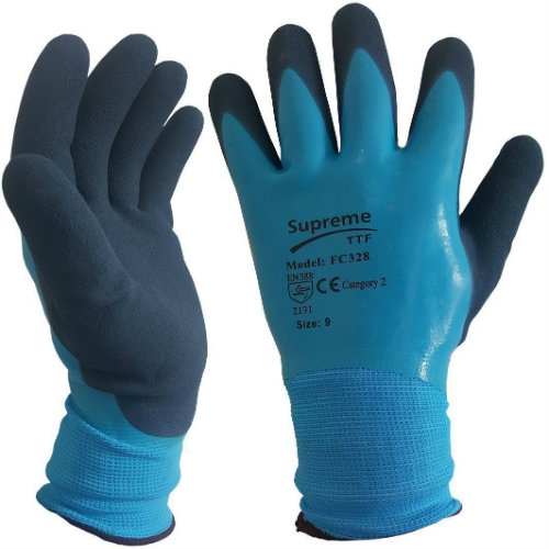 Aqua Blue Waterproof Gloves – 9 – Work Safety Protective Equipment – Supreme TTF – Regus Supply