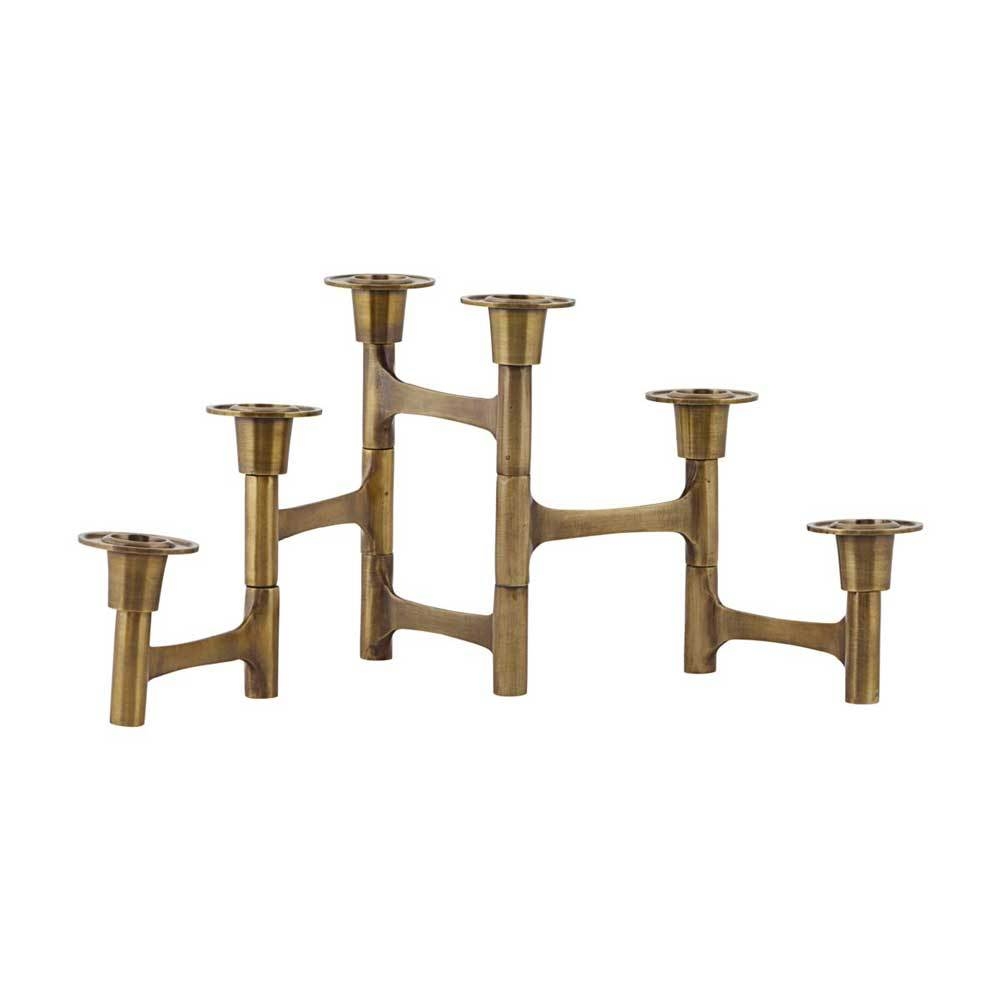 Candle Stand With Six Cups Move, Brass – House Doctor APS – Folk Interiors