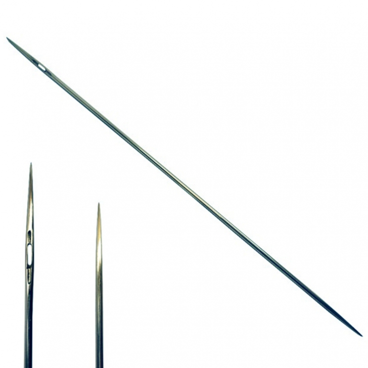 C.S. Osborne – Double Round Point Button Tufting Needles – Light Gauge (12’s) – 20″ (12 Gauge) – Silver Colour – Textile Tools & Accessories
