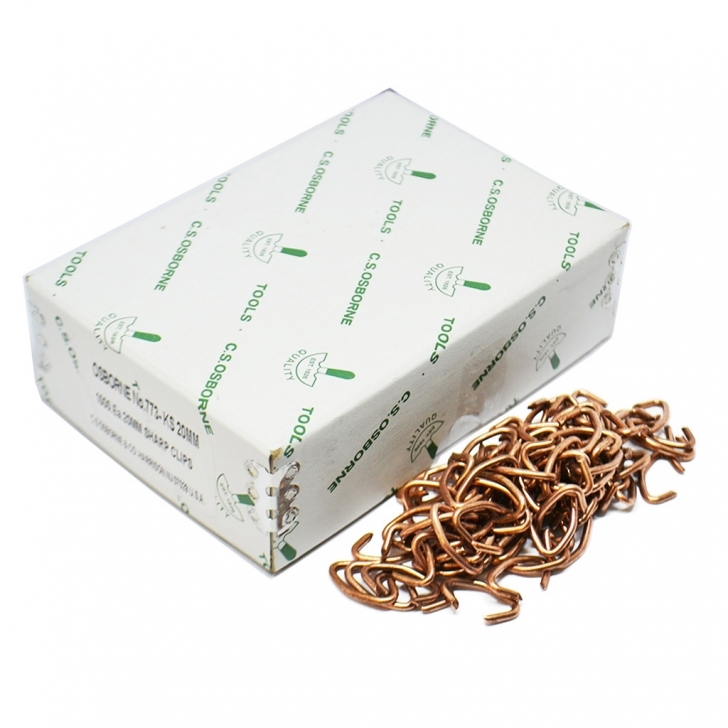 H.Webber – 20mm Copper Coated Hog Rings 1000 Box – Copper Colour – Textile Tools & Accessories
