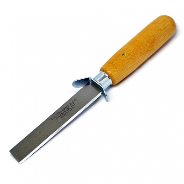 C.S. Osborne – No. 77 Square Point Trimmers Knife (With Guard) – Brown Colour – Textile Tools & Accessories