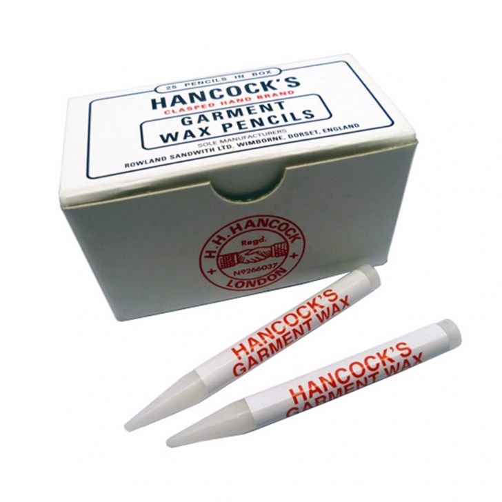 H.H Hancock – Hancocks Garment Marking Wax Pencils (25’s) – Natural – White Colour – Textile Tools & Accessories