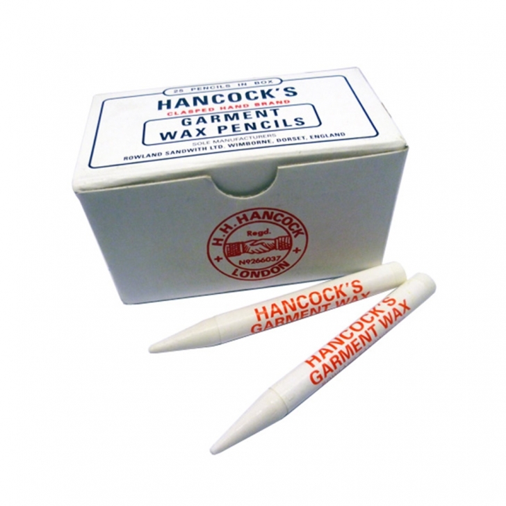 H.H Hancock – Hancocks Garment Marking Wax Pencils (25’s) – White – White Colour – Textile Tools & Accessories