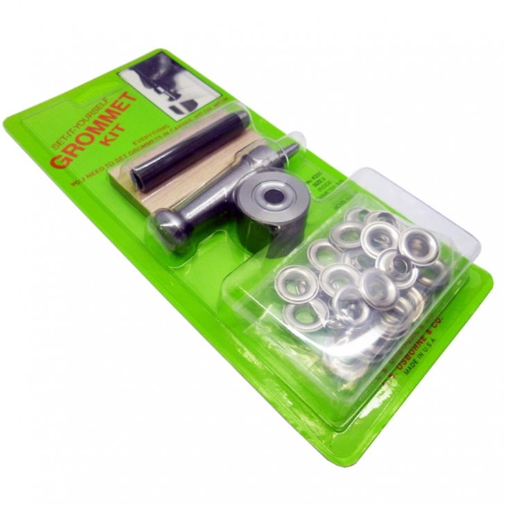 C.S. Osborne – Brass Eyelet Kit for Home Use (Brass / Nickel / Black) – Silver Colour – Textile Tools & Accessories