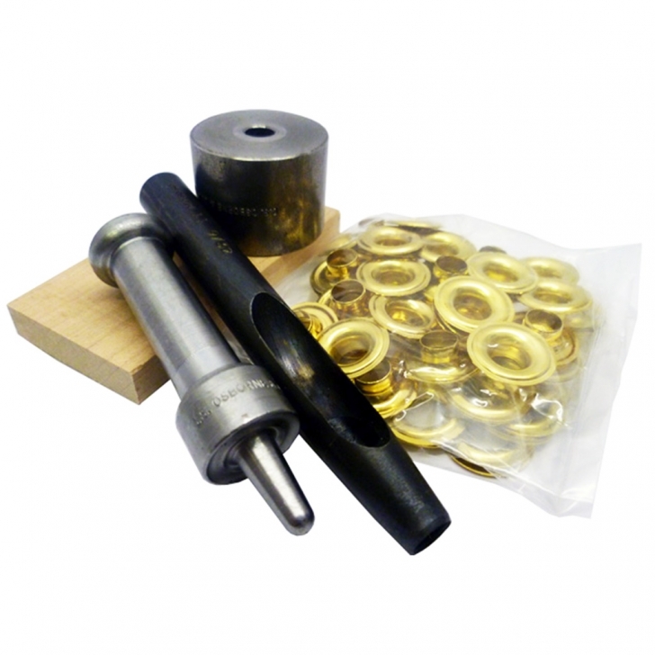 C.S. Osborne – Semi Professional Eyelet Kit (Brass / Nickel) – Gold Colour – Textile Tools & Accessories