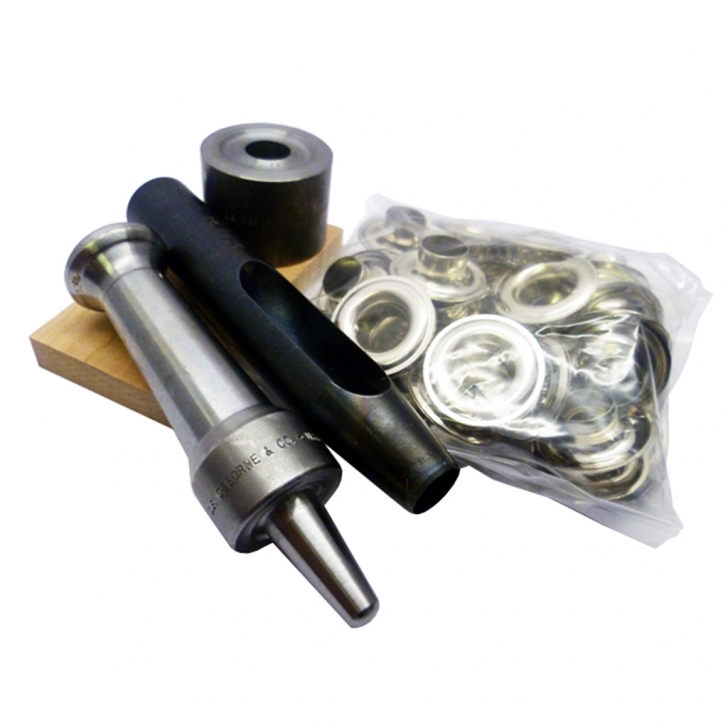 C.S. Osborne – Semi Professional Eyelet Kit (Brass / Nickel) – Silver Colour – Textile Tools & Accessories