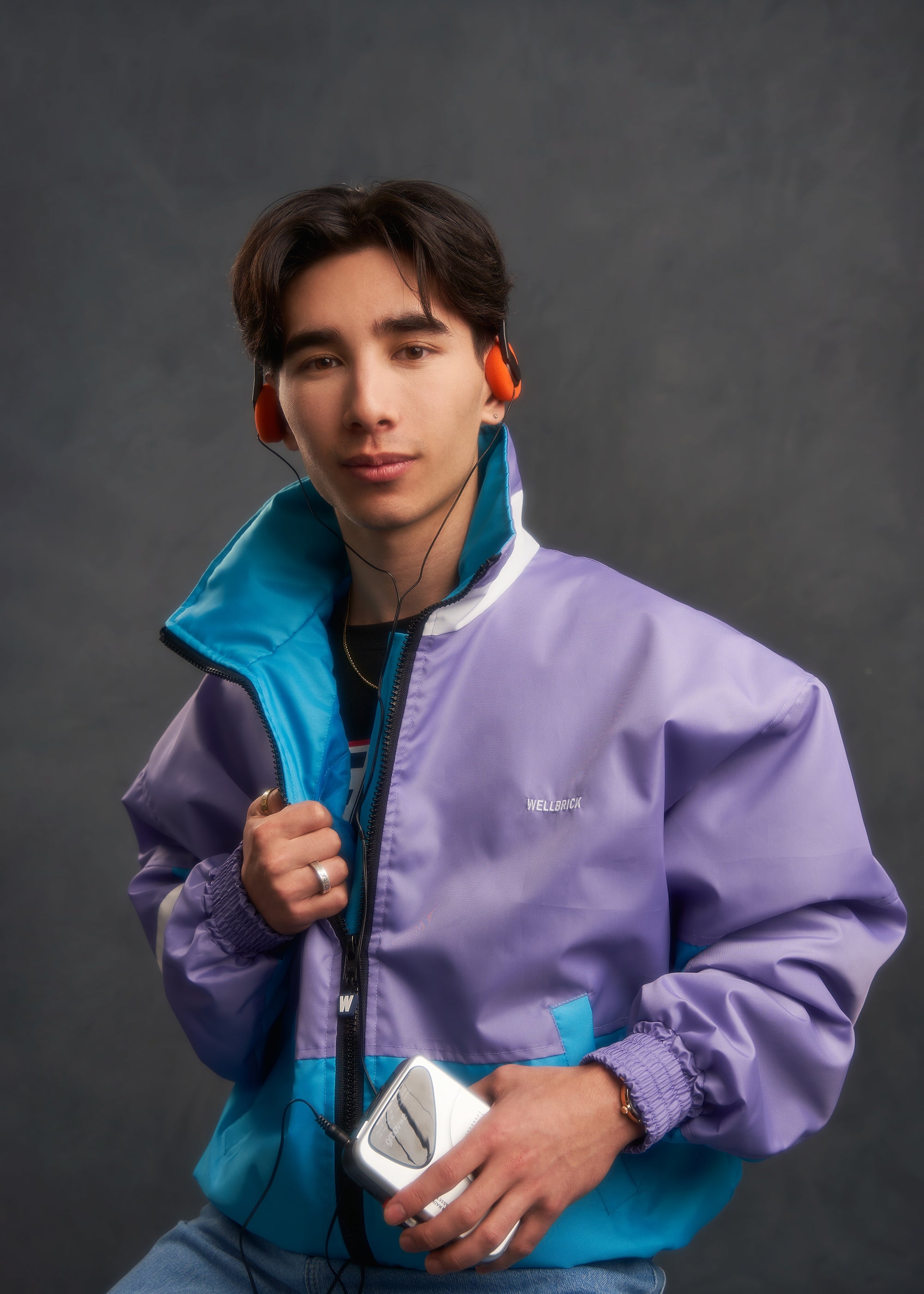 Retro Festival Jacket – Turquoise and Lilac L – WellBrick