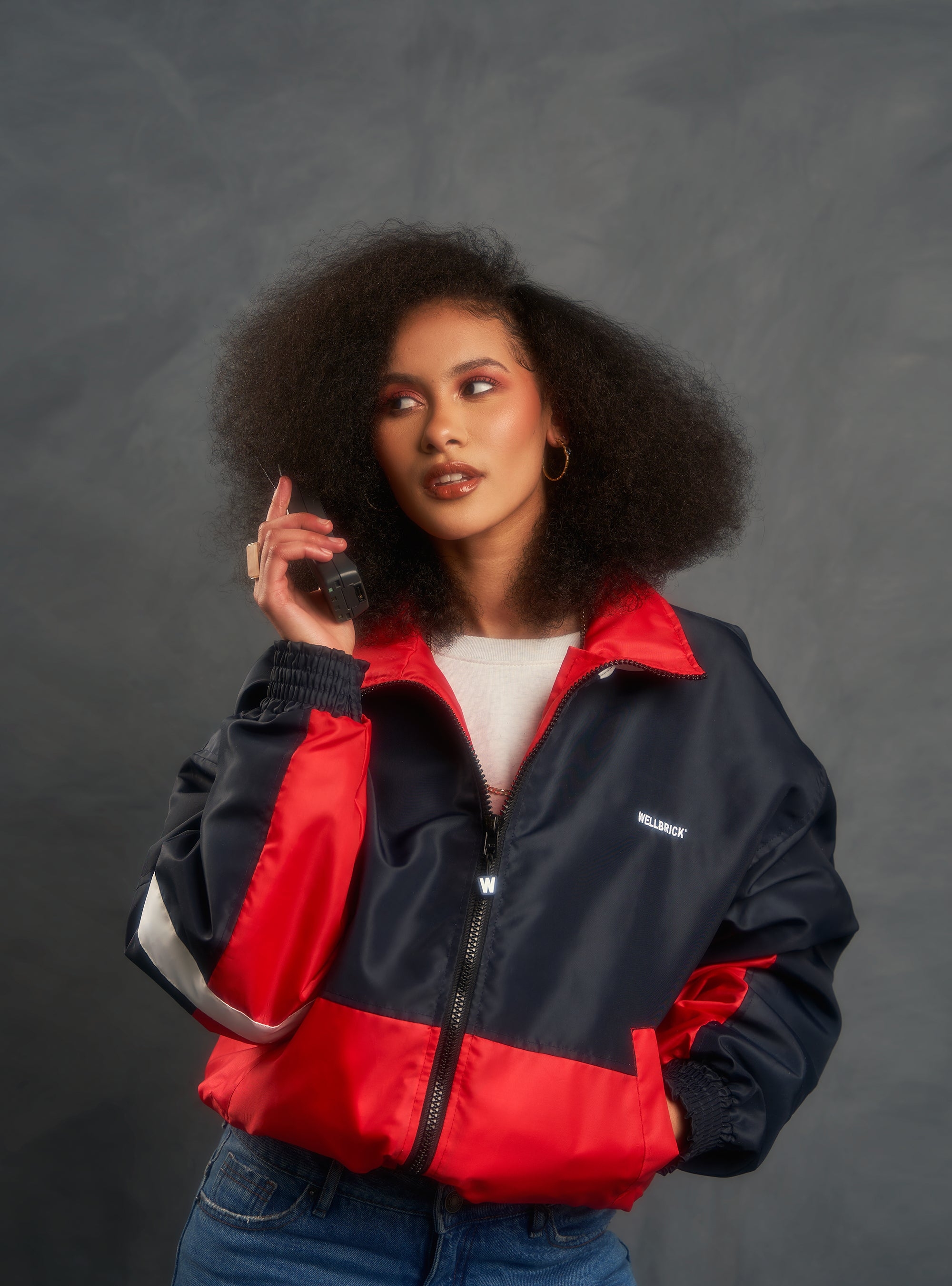 Retro Festival Jacket – Red and Navy M – WellBrick