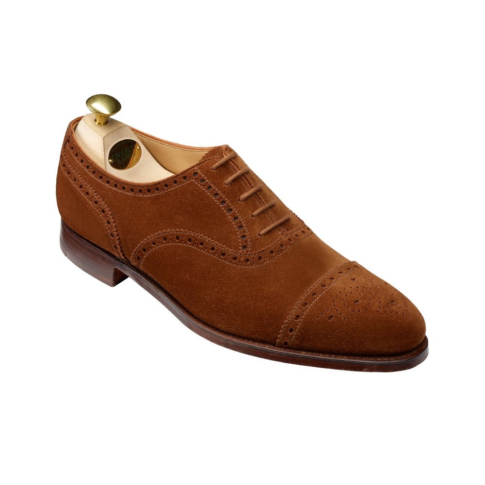 Crockett & Jones Mens Westfield Tobacco Suede Oxford Brogue Shoes – 7.5 – Robert Old & Co