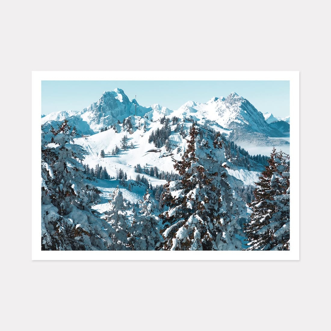 What a View Ii Mountain Art Print, A3 (42cm x 29.7cm) unframed print – Powderhound