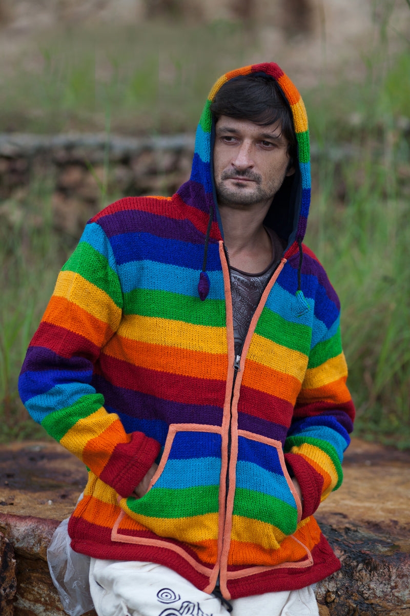 Wool Jacket – Rainbow – Medium – The Karmic Chameleon