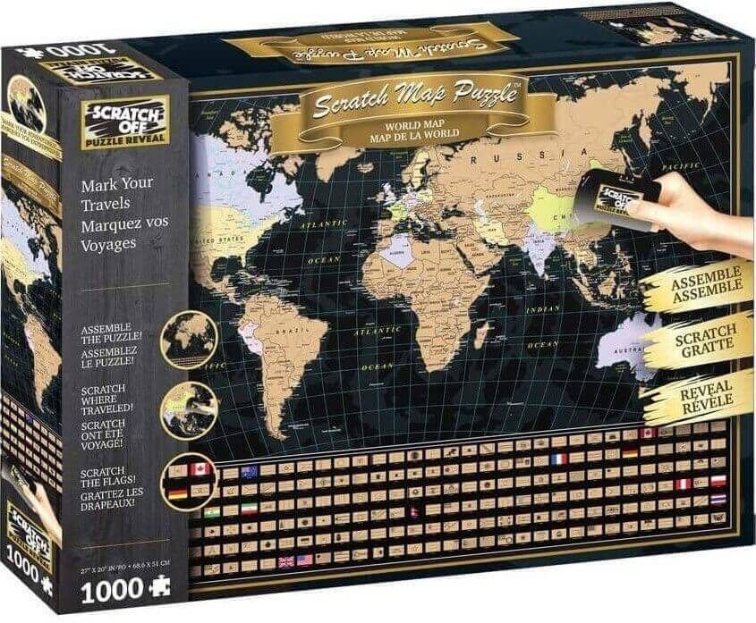 Jigsaw Puzzle World Map Scratch Off Puzzle – 1000 Pieces – University Games – The Yorkshire Jigsaw Store