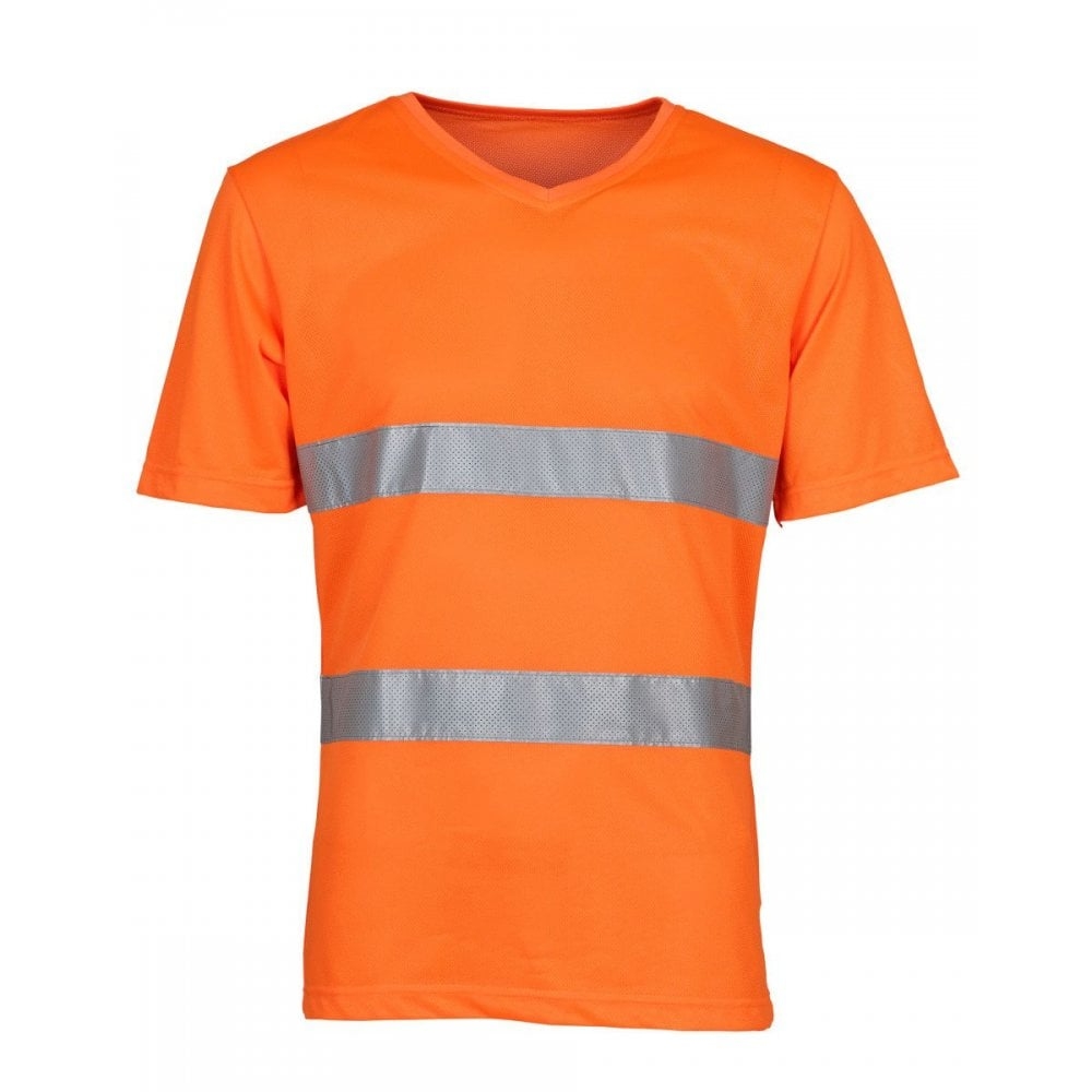 Yoko HVJ910 Cool Weave V-Neck T-Shirt SIZE: S, COLOUR: Hi-Vis Orange