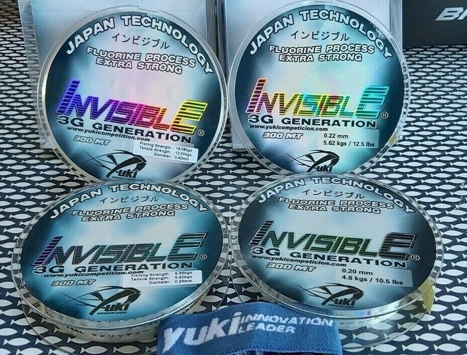 Yuki Invisible 3G Generation extra strong Japanese monofilament – 300mt spools – 0.25mm – 14.9lb