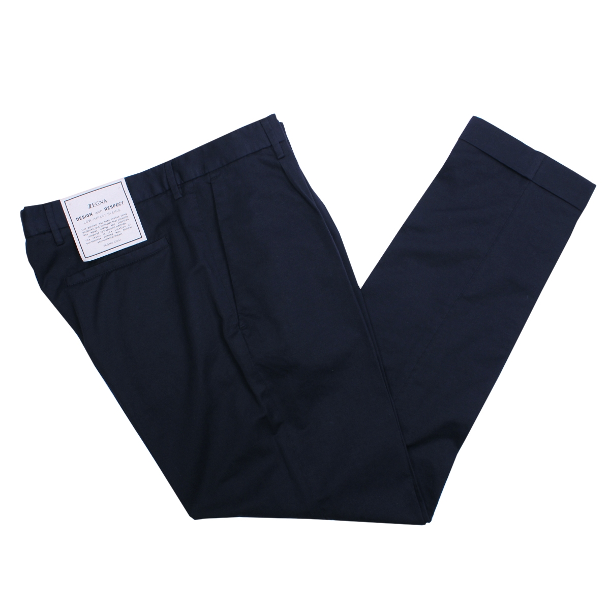 Z Zegna Mens Navy Cotton & Linen Trousers – 46 – Robert Old & Co