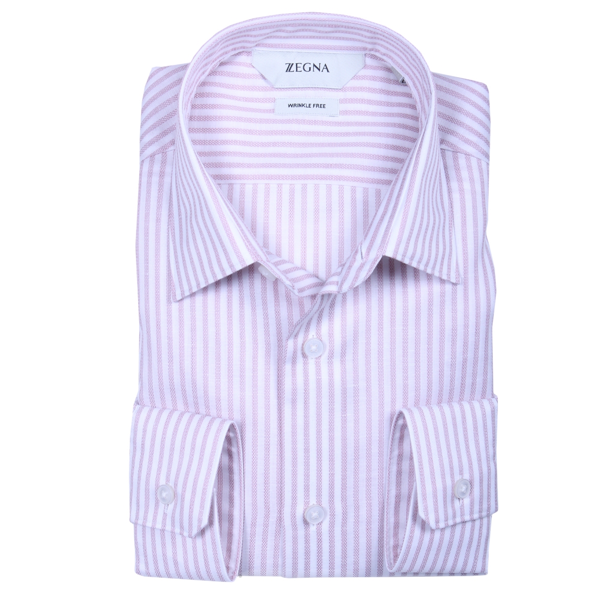 Z Zegna Mens Pink & White Stripe Wrinkle Free Slim Fit Shirt – Robert Old & Co