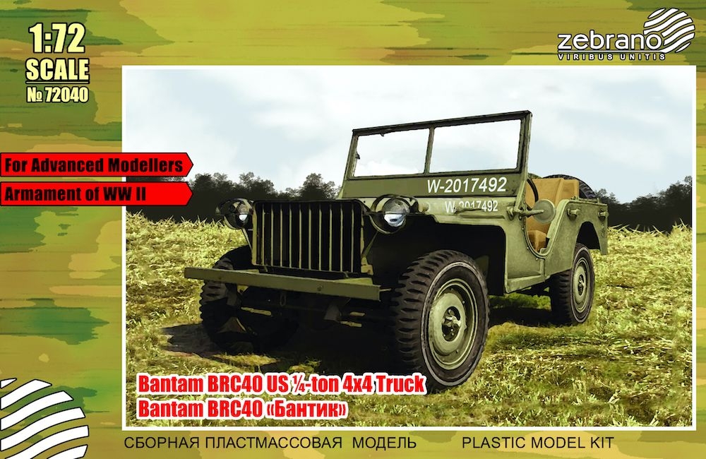 Zebrano 1/72 Bantam BRC40 US 1/4ton 4 x 4 Truck – # 72040 – Model Hobbies
